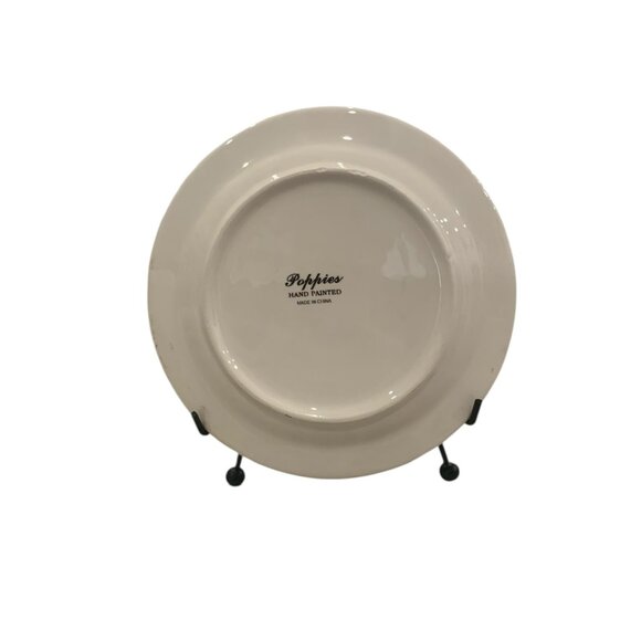 Maxcera "Poppies" Floral Round Hand Painted 8” Plates Set of 4 Décor/Dinnerware - Picture 5 of 12